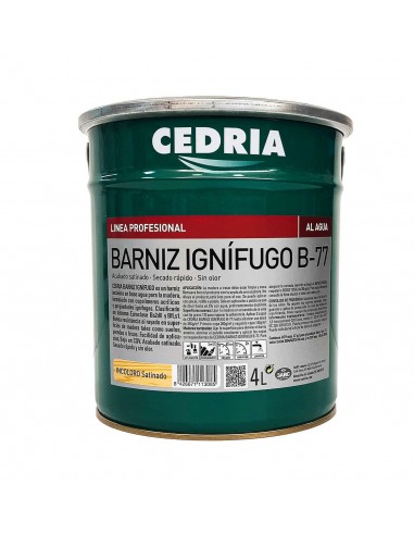 Barniz Ignífugo BB-77 acrílico protector fuego madera CEDRIA