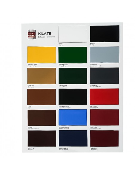Carta colores del esmalte Sintético Brillante con Poliuretano KILATE PROCOLOR