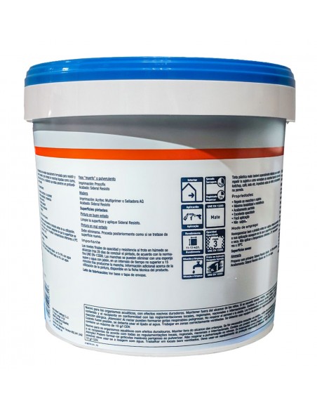 Pintura Plástica Mate SIDERAL RESISTO PROCOLOR reverso