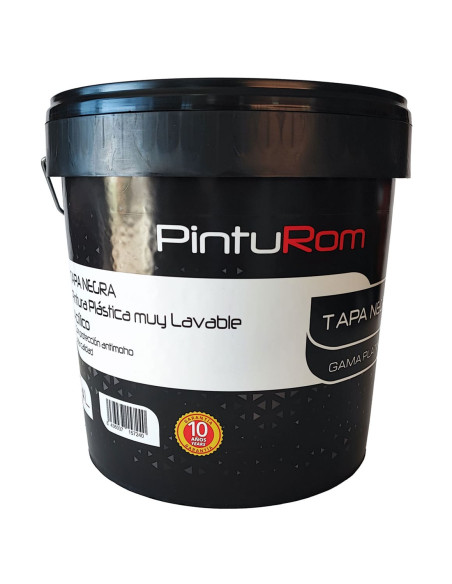 Pintura muy lavable PLATINO TAPA NEGRA bidón de 14 litros