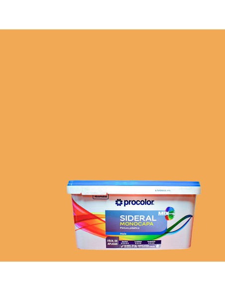 Pintura Plástica SIDERAL MIX MONOCAPA PROCOLOR Mate - melocotón natural