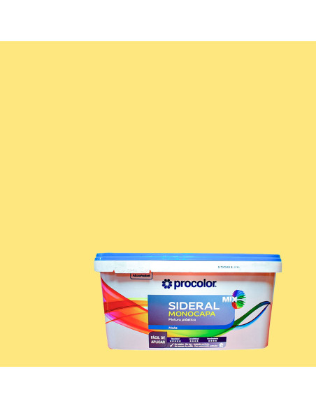 Pintura Plástica SIDERAL MIX MONOCAPA PROCOLOR Mate - amarillo natural