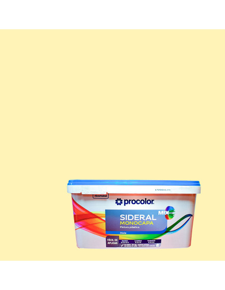 Pintura Plástica SIDERAL MIX MONOCAPA PROCOLOR Mate - amarillo intermedio