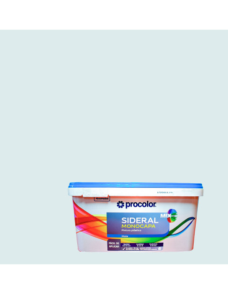 Pintura Plástica SIDERAL MIX MONOCAPA PROCOLOR Mate - turquesa suave