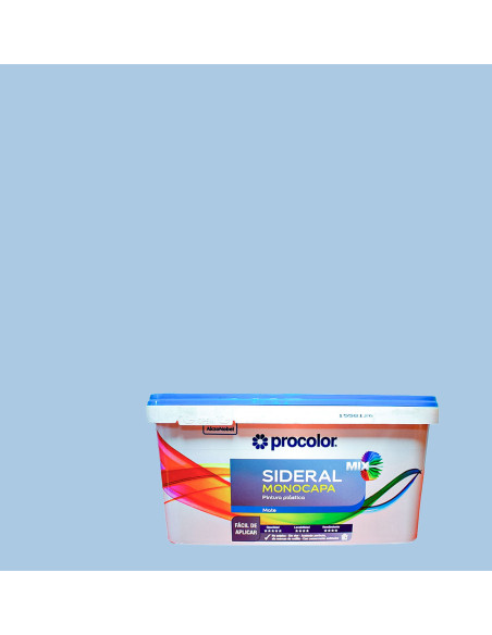 Pintura Plástica SIDERAL MIX MONOCAPA PROCOLOR Mate - azul natural