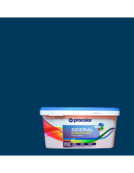 Pintura Plástica SIDERAL MIX MONOCAPA PROCOLOR Mate - azul atlántico