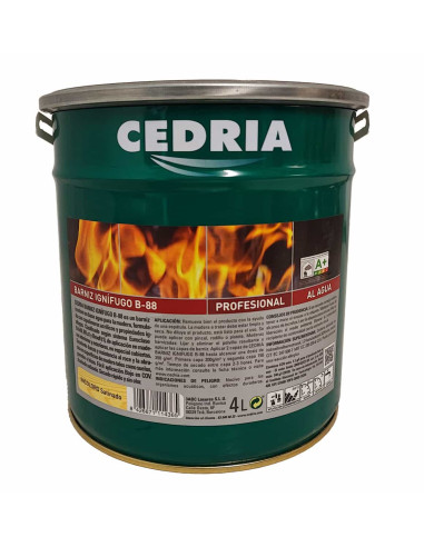 Barniz Ignífugo B-88 al Agua protector fuego madera CEDRIA-Tienda de Pinturas online Pinturom-112,50 €