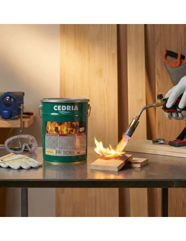 Barniz Ignífugo B-88 al Agua protector fuego madera CEDRIA