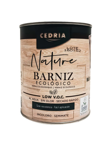 Barniz Ecológico incoloro semimate Nature  CEDRIA