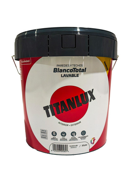 Pintura Titanlux Blanco Total int-ext BB envase de 4 l. vista frontal