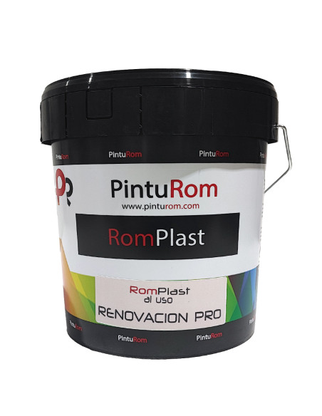 Masilla para renovar gotelé ROMPLAST RENOVACIÓN PRO vista frontal envase 5 kg.