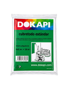 Plástico Cubretodo Estándar DOKAPI 4x5 20 metros, cover.