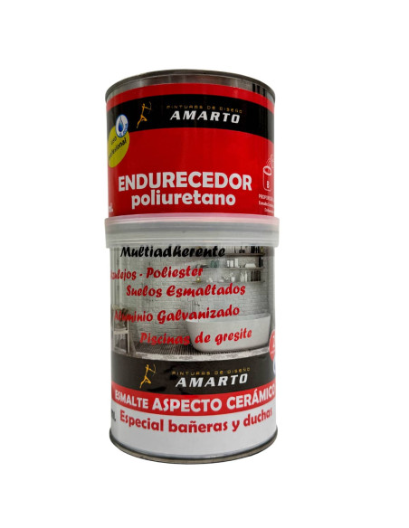 Esmalte al agua bicomponente efecto ceramico Amarto frontal
