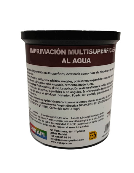 Imprimación multisuperficies al agua DOKAPI lata pequeña trasera
