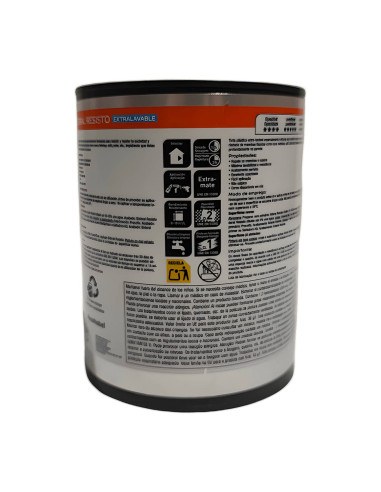 Pintura Plástica Mate Extralavable SIDERAL RESISTO PROCOLOR reverso 4 litros